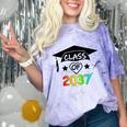 Pre-K -12th Grade Hand Prints Space Graduation Class Of 2037 Comfort Color Blast T-Shirt Amethyst