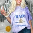 Proud Dad Of A State Trooper Police Officer Graduation Comfort Color Blast T-Shirt Amethyst