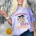 Proud Mom Of a 2024 Graduate Floral Flower Family Graduation Comfort Color Blast T-Shirt Amethyst