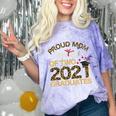 Proud Mom Of Two 2021 Graduates Twin Mama Graduation Leopard Comfort Color Blast T-Shirt Amethyst