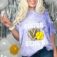 Proud Sister Of A 2026 Senior Softball Graduation Leopard Comfort Color Blast T-Shirt Amethyst