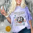 Puzzling Makes Me Feel Less Murdery Introvert Puzzle Cat Comfort Color Blast T-Shirt Amethyst