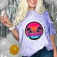 Retro 80s Synthwave Sunset & Palm Trees Retro Nostalgia 80s Comfort Color Blast T-Shirt Amethyst