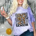Senior 2021 Grad Class Of 2021 Graduation Leopard Cheetah Comfort Color Blast T-Shirt Amethyst