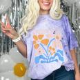 Senior 2026 Retro Groovy Flowers Graduation Comfort Color Blast T-Shirt Amethyst