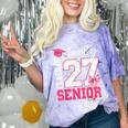Senior 2027 Class Of 2027 Pink Coquette Bow Graduation Girl Comfort Color Blast T-Shirt Amethyst