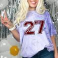 Senior 2027 Maroon Senior Class Of 27 Jersey Graduation Comfort Color Blast T-Shirt Amethyst
