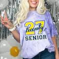Senior Class Of 2027 Graduation Yellow And Blue On The Back Premium Tri-Blend Comfort Color Blast T-Shirt Amethyst