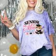 Senior Mom Class Of 2027 Cute Cat Graduation Pink Bows Girls Comfort Color Blast T-Shirt Amethyst