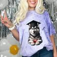 Siberian Husky Dog Graduation Cap Training School Graduate Men Women Kids Comfort Color Blast T-Shirt Amethyst