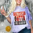 Straight Outta Fire Academy T Shirt Firefighter Graduation Comfort Color Blast T-Shirt Amethyst