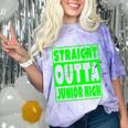 Straight Outta Junior High School Graduation T-Shirt Comfort Color Blast T-Shirt Amethyst