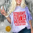 Straight Outta Preschool Graduation Class Of 2018 Comfort Color Blast T-Shirt Amethyst