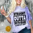 Straight Outta Sixth Grade Class Of 2019 Graduation Comfort Color Blast T-Shirt Amethyst