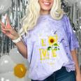 Sunflower Teach Love Inspire Cool Graduation Teacher School Comfort Color Blast T-Shirt Amethyst