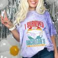 I Survived My Bachelor's Degree Party Bachelor Graduation Comfort Color Blast T-Shirt Amethyst