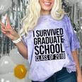 I Survived Graduate School Class Of 2018 Graduation Comfort Color Blast T-Shirt Amethyst