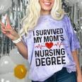 I Survived My Mom's Nursing Degree School Graduation Nursing Comfort Color Blast T-Shirt Amethyst