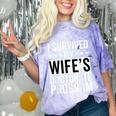 i Survived My Wife Doctorate Program PHD Wife Graduation Comfort Color Blast T-Shirt Amethyst