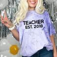 Teacher Graduation Teacher Est 2018 Tee Him Her Comfort Color Blast T-Shirt Amethyst