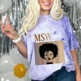 Unapologetically MSW-Ish Student Graduation Afro Comfort Color Blast T-Shirt Amethyst