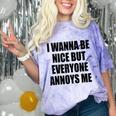 I Wanna Be Nice But Everyone Annoys Me Introvert Comfort Color Blast T-Shirt Amethyst
