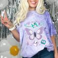 Y2K Butterfly Floppy Disk Art Digital Nostalgia Comfort Color Blast T-Shirt Amethyst