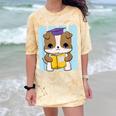 Bulldog Anime Pup Graduation Comfort Color Blast T-Shirt Citrine