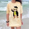 Class Of 2022 Sloth Graduation Masters College High School Comfort Color Blast T-Shirt Citrine