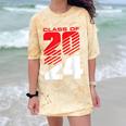 Class Of 2024 High School Senior Graduation Red Sports Style Comfort Color Blast T-Shirt Citrine