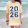Class Of 2026 Graduation Varsity Navy Blue Letters Premium Tri-Blend Comfort Color Blast T-Shirt Citrine