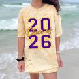 Class Of 2026 Graduation Varsity Purple Yellow On The Back Comfort Color Blast T-Shirt Citrine