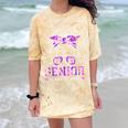Class Of 2027 Senior Coquette Bow Messy Hair 26 Graduation Comfort Color Blast T-Shirt Citrine
