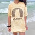 Ew People Introvert Cat Meow Cat Lover Men Women Kids Comfort Color Blast T-Shirt Citrine