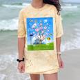 Frutiger Aero Aesthetic Tech Cherry Blossom Fishes Bubbles Comfort Color Blast T-Shirt Citrine