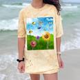 Frutiger Aero Aesthetic Tech Scenery Fishes Sunflower Comfort Color Blast T-Shirt Citrine