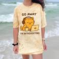 Go Away I'm Introverting Cozy Cat With Laptop And Coffee Comfort Color Blast T-Shirt Citrine Go Away I'm Introverting Cozy Cat With Laptop And Coffee Comfort Color Blast T-Shirt Citrine
