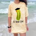 Graduation Cap Wearing Big Dill Pickle I Did It Graduate Fun Comfort Color Blast T-Shirt Citrine