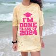 I'm Done Class Of 2024 Pink Girls Women Graduation Comfort Color Blast T-Shirt Citrine