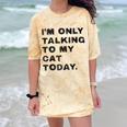 I'm Only Talking To My Cat Today Introvert Chalk For Men Women Comfort Color Blast T-Shirt Citrine