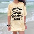 Keep Calm The Social Worker Is Here Graduation Work Job Comfort Color Blast T-Shirt Citrine