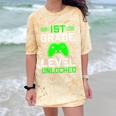 Kids 1st Grade Level Unlocked Back To School Gamer Graduation Comfort Color Blast T-Shirt Citrine