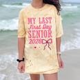 My Last First Day Senior 2026 Coquette Pink Bow Graduation Comfort Color Blast T-Shirt Citrine