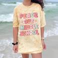 Peace Out Middle School Graduation Groovy Last Day Of School Comfort Color Blast T-Shirt Citrine