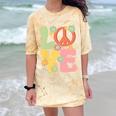 Peace Sign Love Groovy Vibes Costume Nostalgia 1980s Fashion Comfort Color Blast T-Shirt Citrine