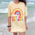 Rainbow Last Day Of 2nd Grade Teacher Student Graduation For Men Women Kids Comfort Color Blast T-Shirt Citrine