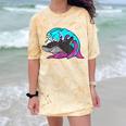 Retro 80s Shark Whale Diving Nostalgia Shark Party Comfort Color Blast T-Shirt Citrine
