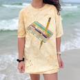 Retro Cassette And Pencil 80s 90s Nostalgia Music Lover Comfort Color Blast T-Shirt Citrine
