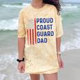 Retro Proud Coast Guard Dad Graduation Dad Usa Flag Outfit Comfort Color Blast T-Shirt Citrine