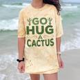 Sassy Saying Go Hug Cactus Introverts Sassy Quote No Hugs Comfort Color Blast T-Shirt Citrine